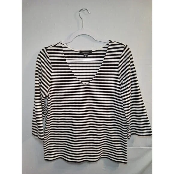 Karen kane striped medium long sleeve top - Picture 4 of 12